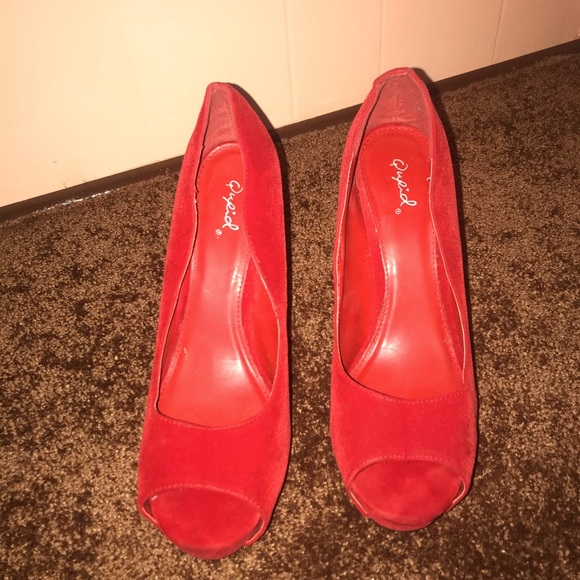 Qupid open toe red heel - Picture 1 of 4